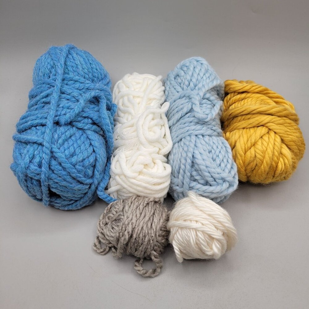 Mixed Yarn Lot Leftover Project Yarn Bulky Various Colors 10 Ounces